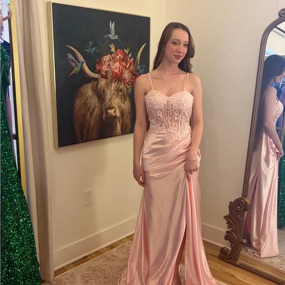 Sherri Hill Pink Prom Dress - Picture 2 of 4